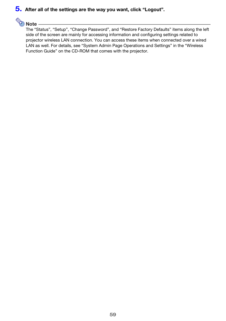 Casio XJ-H1650  EN User Manual | Page 59 / 64