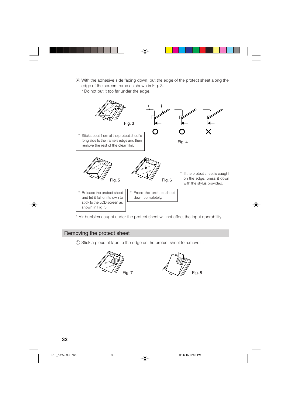 Removing the protect sheet | Casio Stylus User Manual | Page 32 / 126