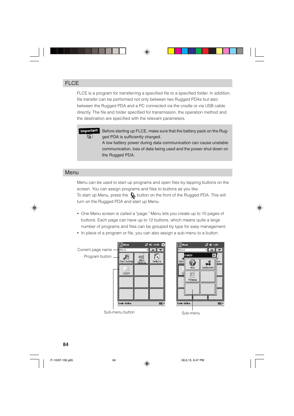 Flce, Menu | Casio Stylus User Manual | Page 84 / 126