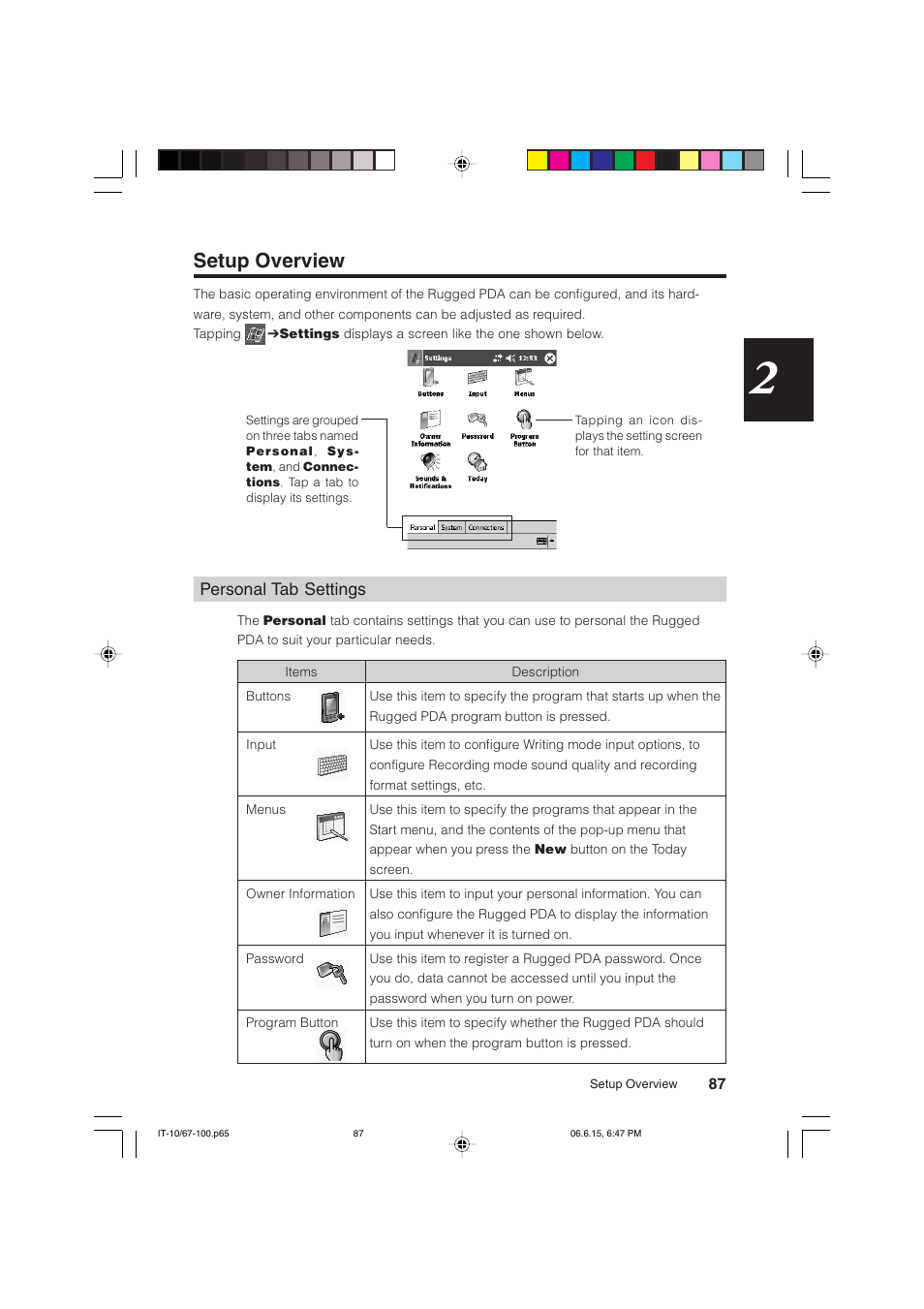 Setup overview | Casio Stylus User Manual | Page 87 / 126