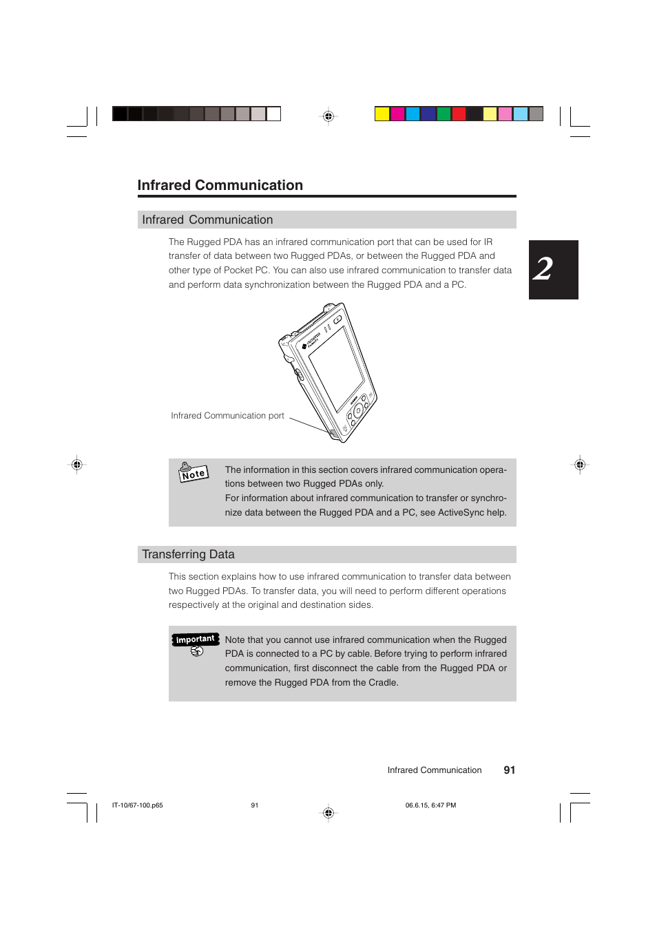 Infrared communication | Casio Stylus User Manual | Page 91 / 126