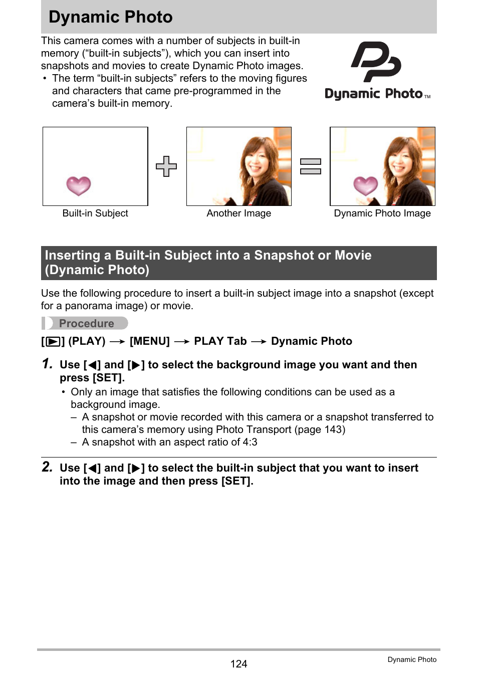 Dynamic photo | Casio EXILIM EX-ZR100 User Manual | Page 124 / 205