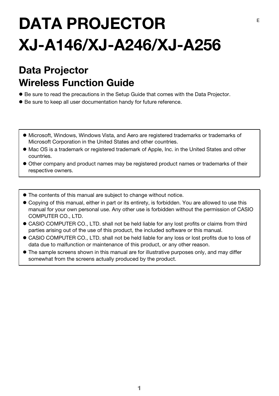 Casio XJ-A246 User Manual | 47 pages