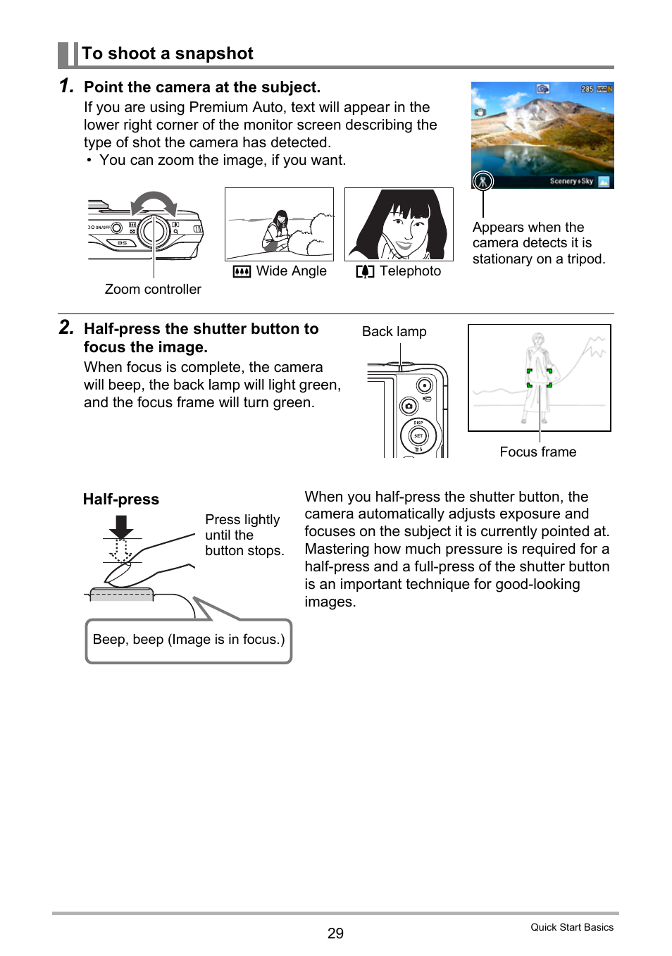 To shoot a snapshot | Casio EXILIM EX-ZR15 User Manual | Page 29 / 195
