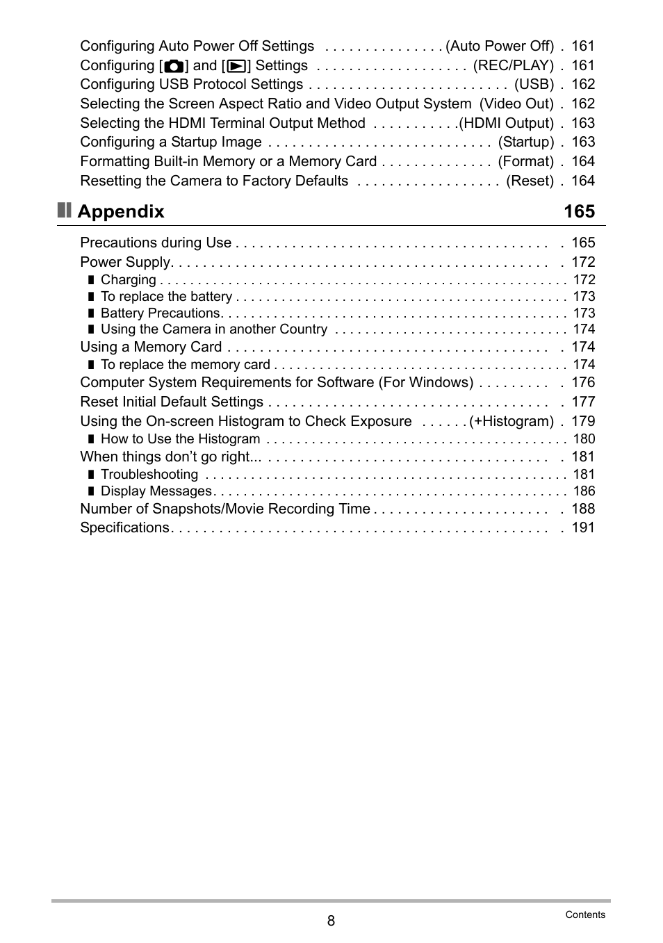 Appendix 165 | Casio EXILIM EX-ZR15 User Manual | Page 8 / 195