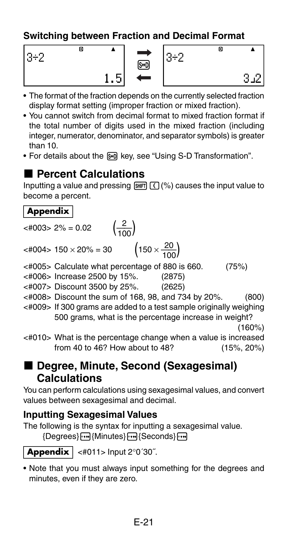 K percent calculations | Casio fx-115ES User Manual | Page 23 / 54