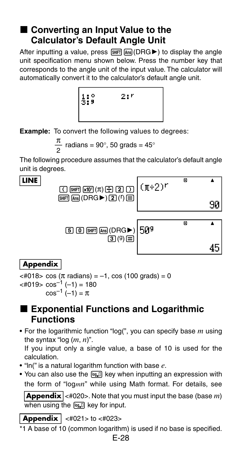 K exponential functions and logarithmic functions | Casio fx-115ES User Manual | Page 30 / 54