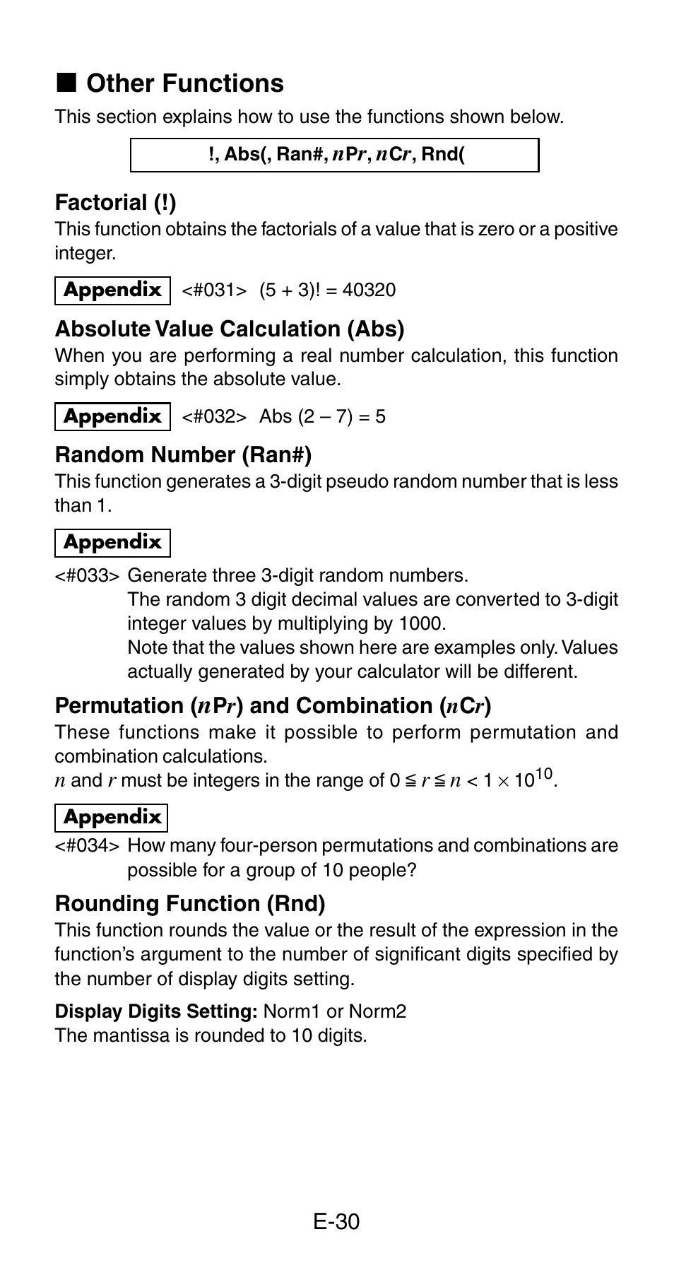 K other functions | Casio fx-115ES User Manual | Page 32 / 54