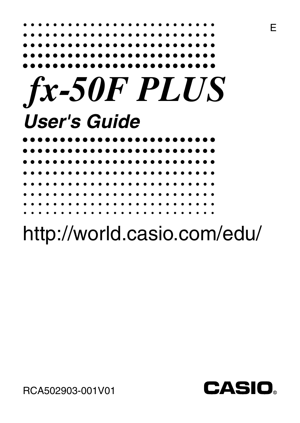 Casio fx-50F PLUS User Manual | 80 pages