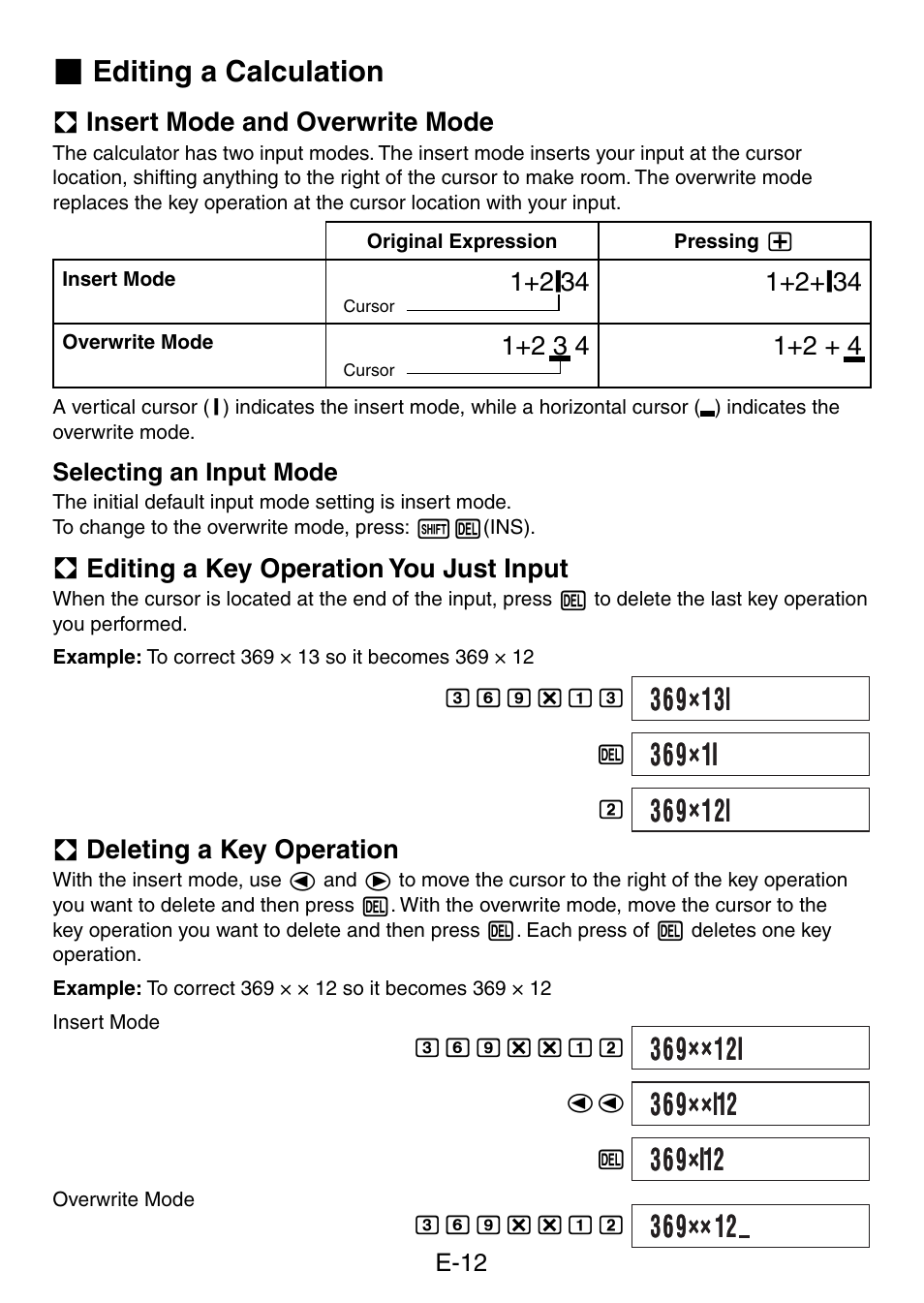 Editing a calculation | Casio fx-50F PLUS User Manual | Page 13 / 80