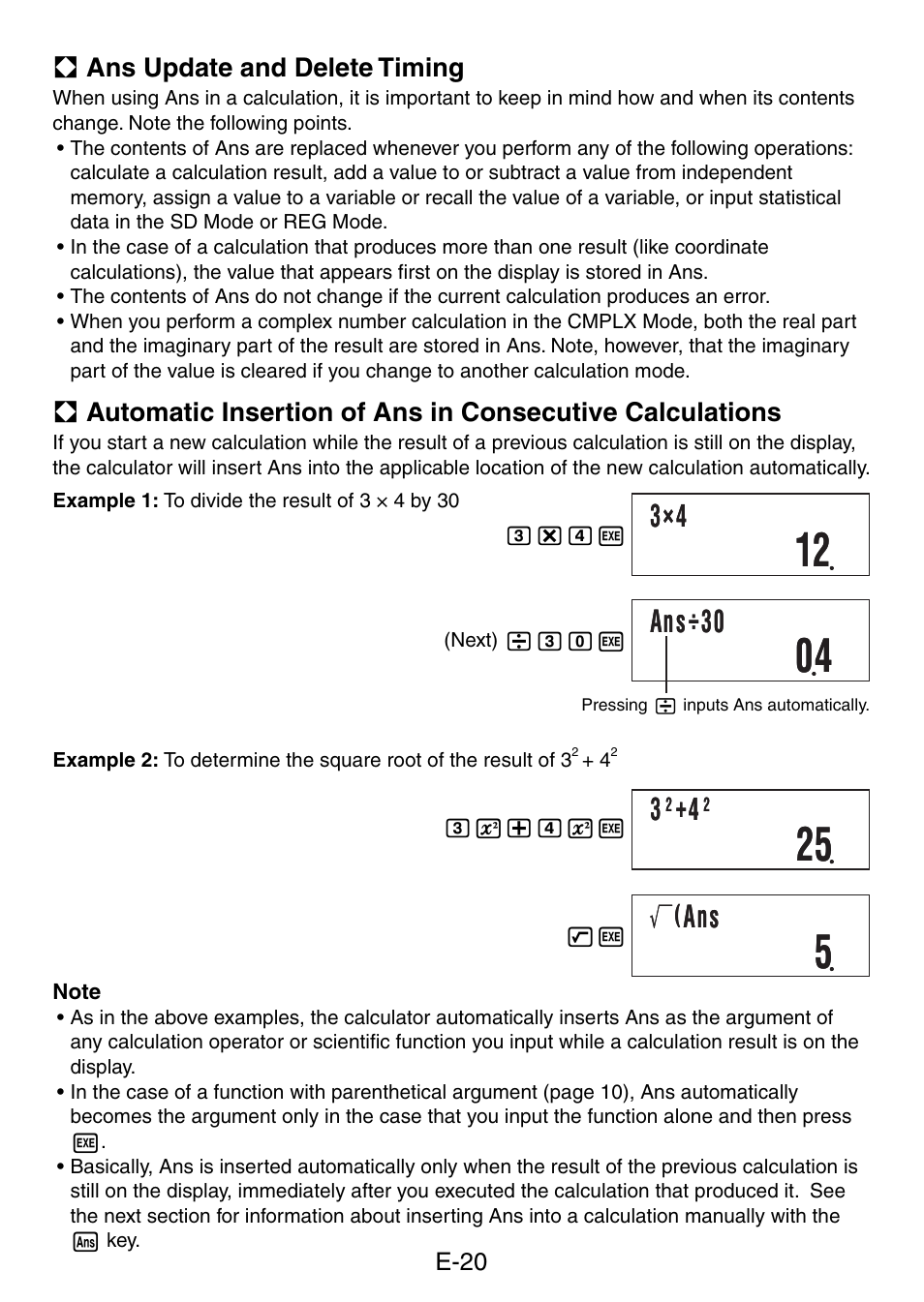 Ans ÷30 | Casio fx-50F PLUS User Manual | Page 21 / 80