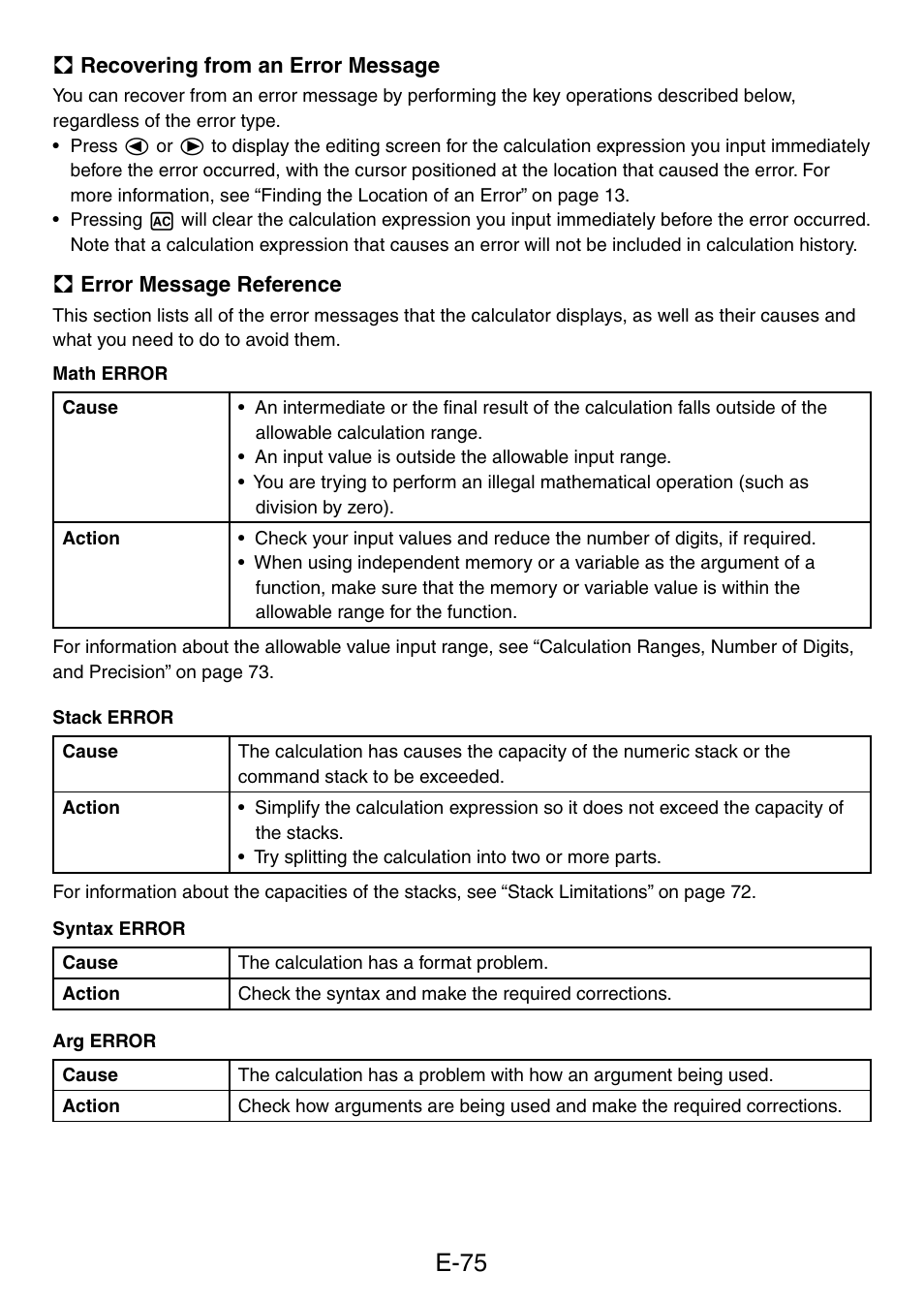 E-75 | Casio fx-50F PLUS User Manual | Page 76 / 80