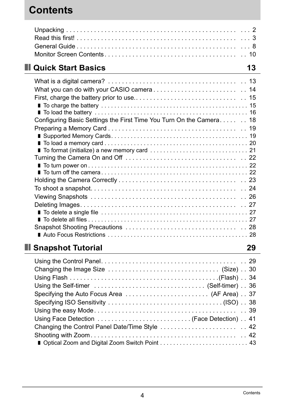 Casio Exilim EX-S8 User Manual | Page 4 / 143