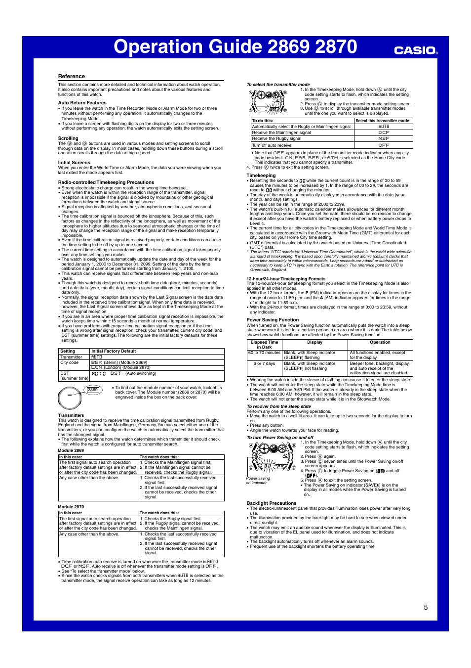 Reference | Casio 2870 User Manual | Page 5 / 6