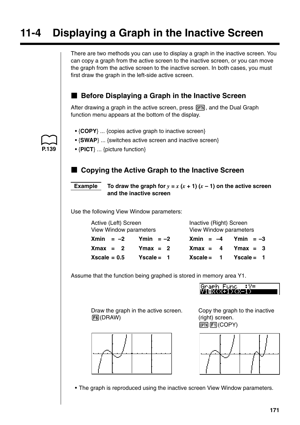 4 displaying a graph in the inactive screen | Casio CFX-9850GB User Manual | Page 5 / 8