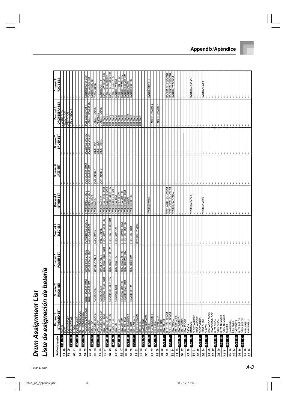 A-3 appendix/apéndice | Casio LK-55  EN User Manual | Page 68 / 83