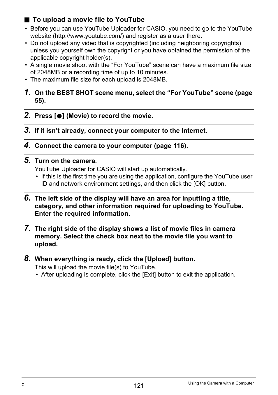 Casio EXILIM EX-Z800 User Manual | Page 121 / 187