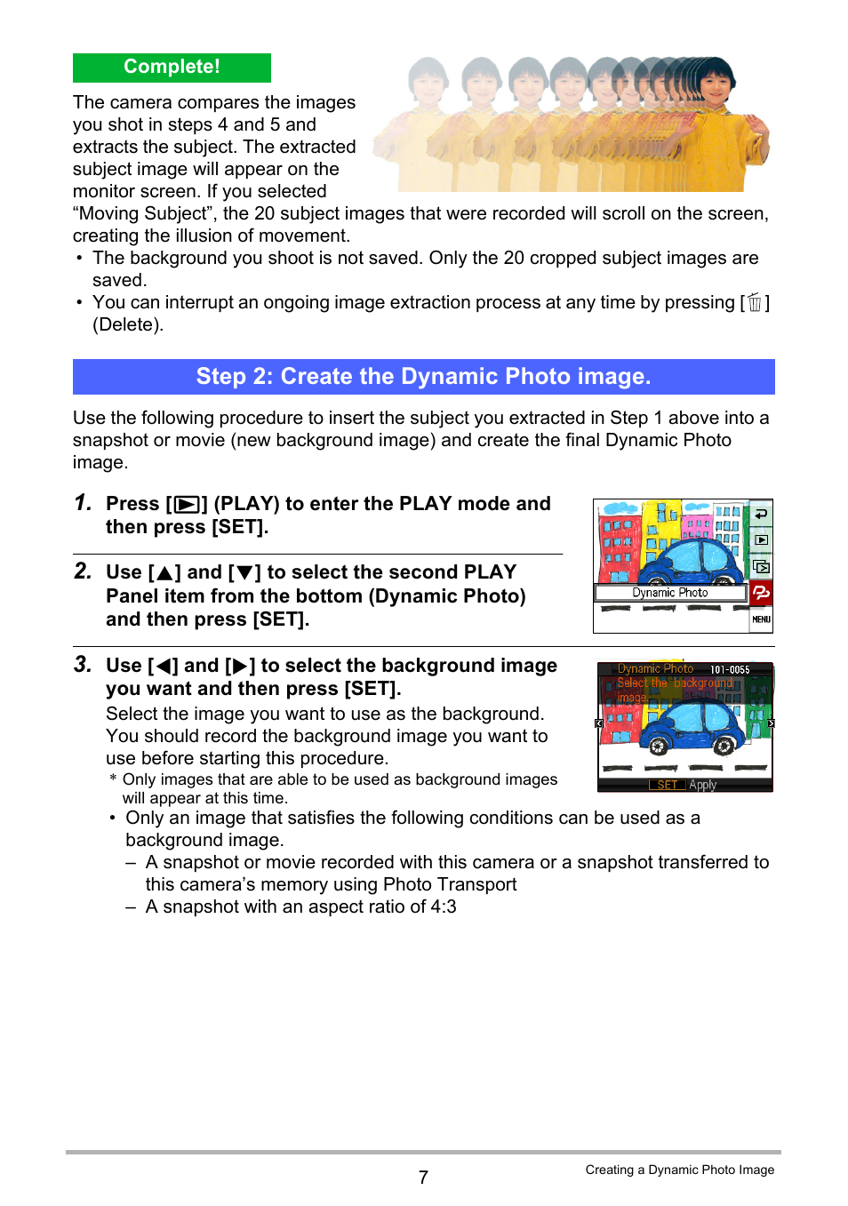 Step 2: create the dynamic photo image | Casio EXILIM EX-Z800 User Manual | Page 180 / 187