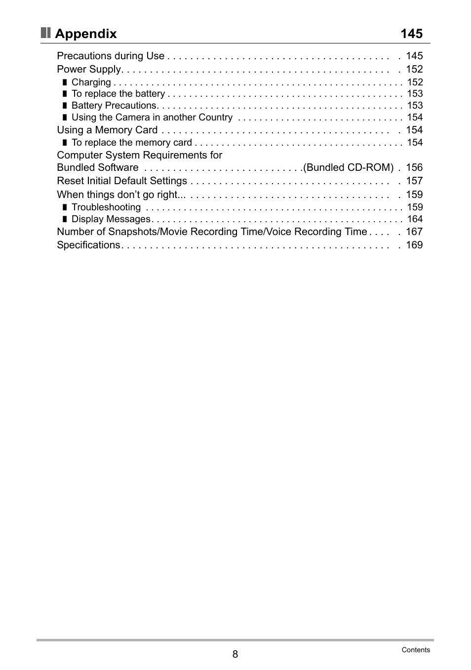 Appendix 145 | Casio EXILIM EX-Z800 User Manual | Page 8 / 187
