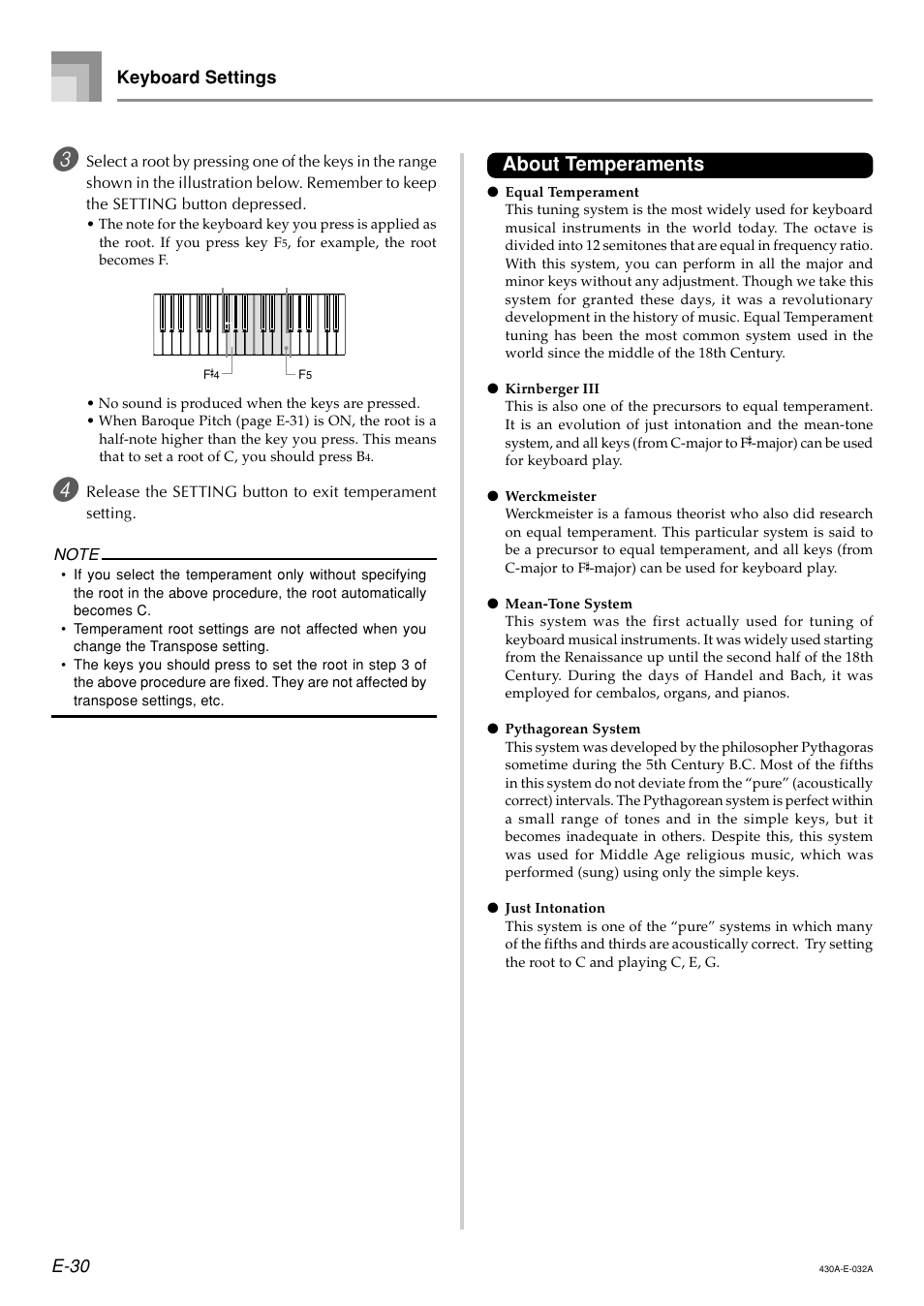 About temperaments | Casio CELVIANO AP45ES1C User Manual | Page 32 / 53