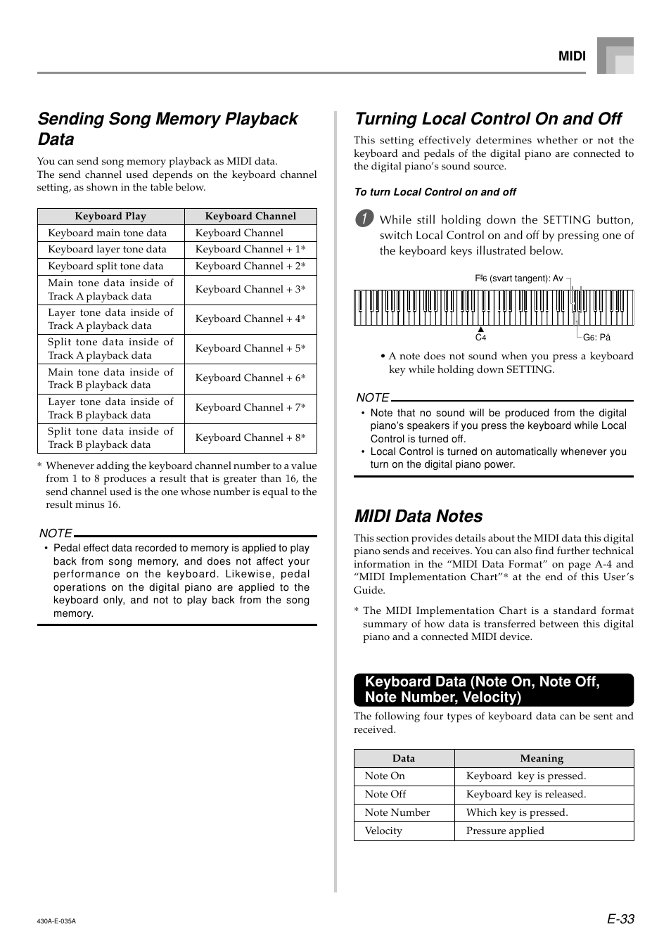 Turning local control on and off | Casio CELVIANO AP45ES1C User Manual | Page 35 / 53