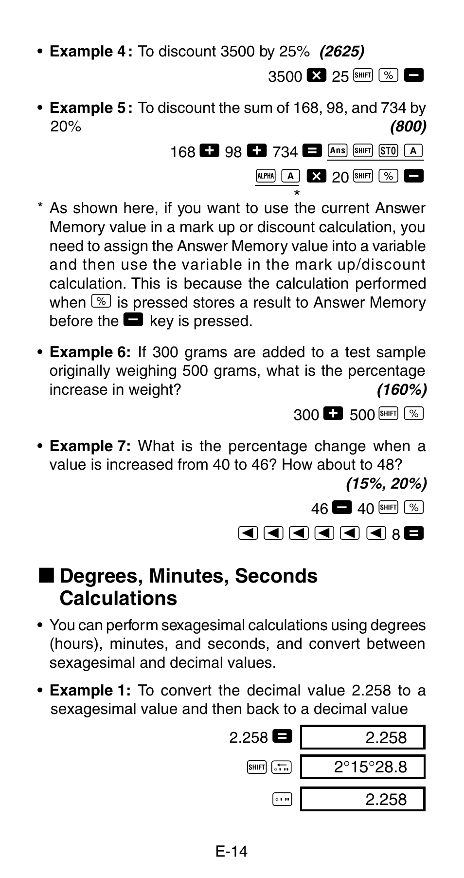 K degrees, minutes, seconds calculations | Casio FX-820MS User Manual | Page 16 / 38