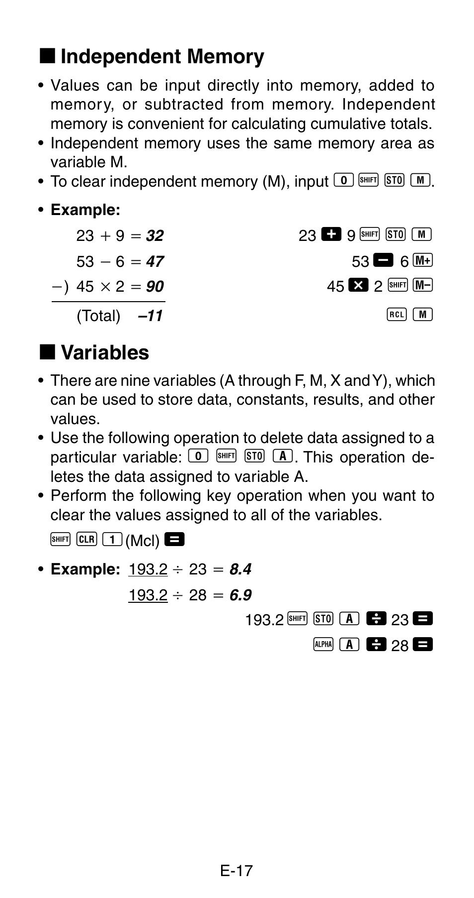 K variables | Casio FX-820MS User Manual | Page 19 / 38