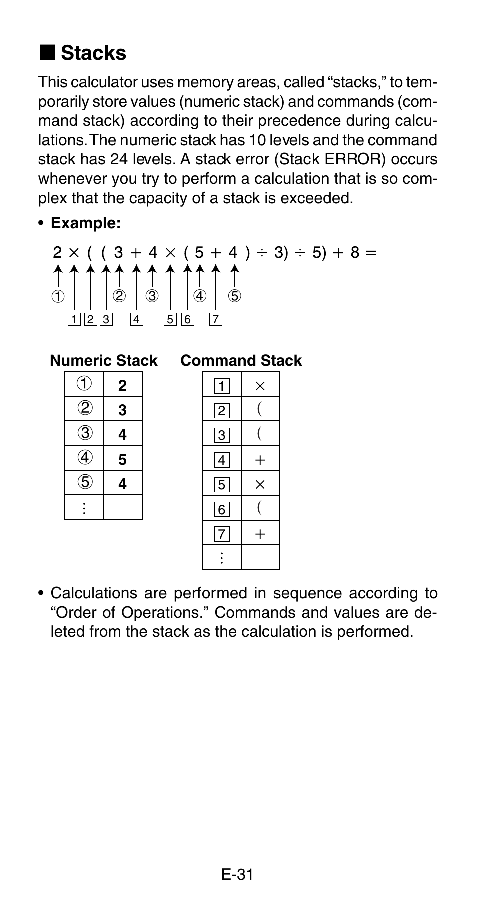 K stacks | Casio FX-820MS User Manual | Page 33 / 38