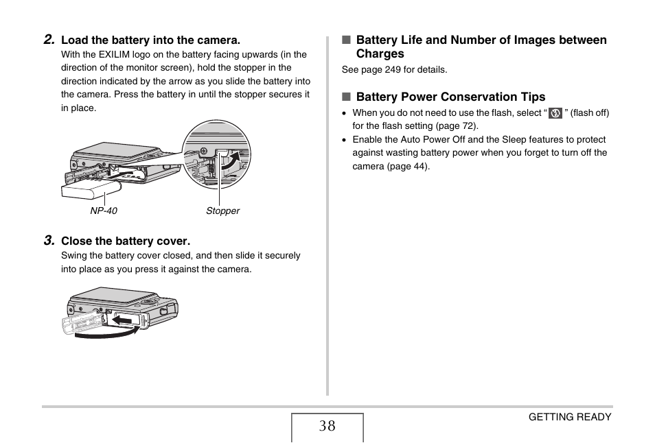 Casio EX-Z1050 User Manual | Page 38 / 252