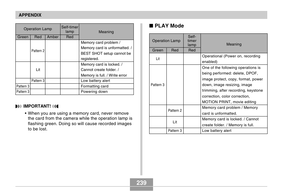 Play mode | Casio EX-Z60 User Manual | Page 239 / 256