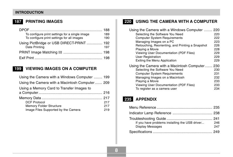 Casio EX-Z60 User Manual | Page 8 / 256