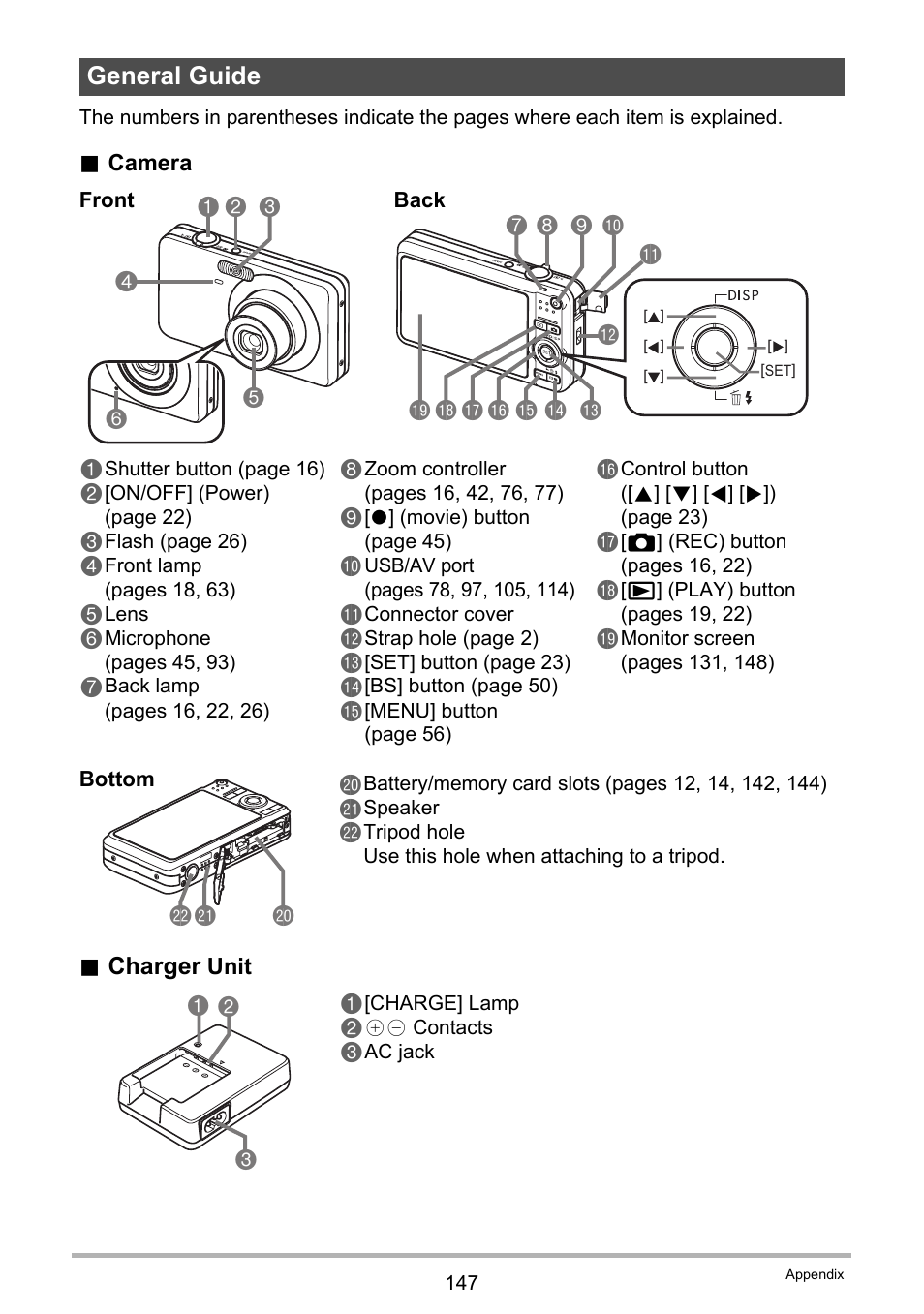 General guide, Ck cmcl | Casio exilim EX-Z80 User Manual | Page 147 / 165