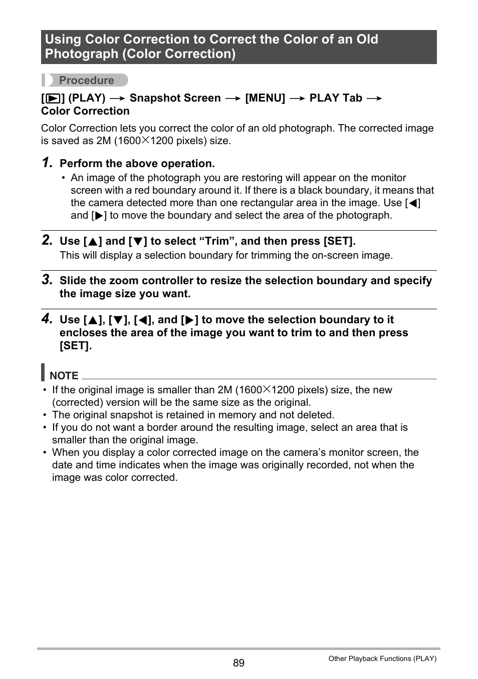 Color correction) | Casio exilim EX-Z80 User Manual | Page 89 / 165