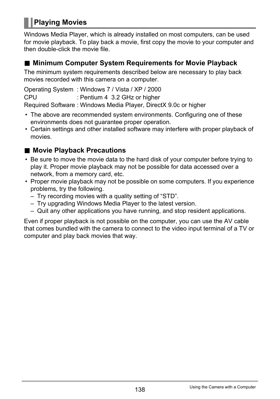 Playing movies | Casio EXILIM EX-FC150 User Manual | Page 138 / 193