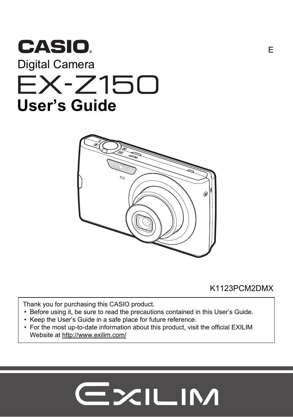 Casio EXILIM K1123PCM2DMX User Manual | 137 pages