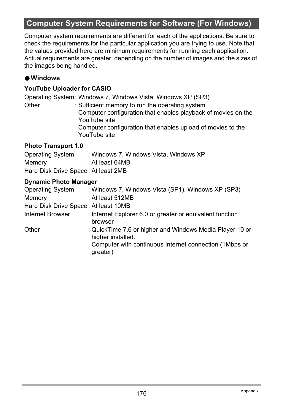 Casio EX-FC200S User Manual | Page 176 / 195