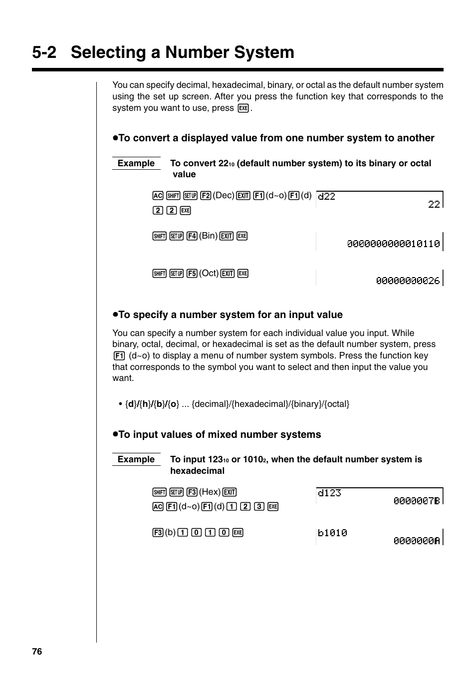 2 selecting a number system | Casio fx-9750G PLUS User Manual | Page 104 / 486