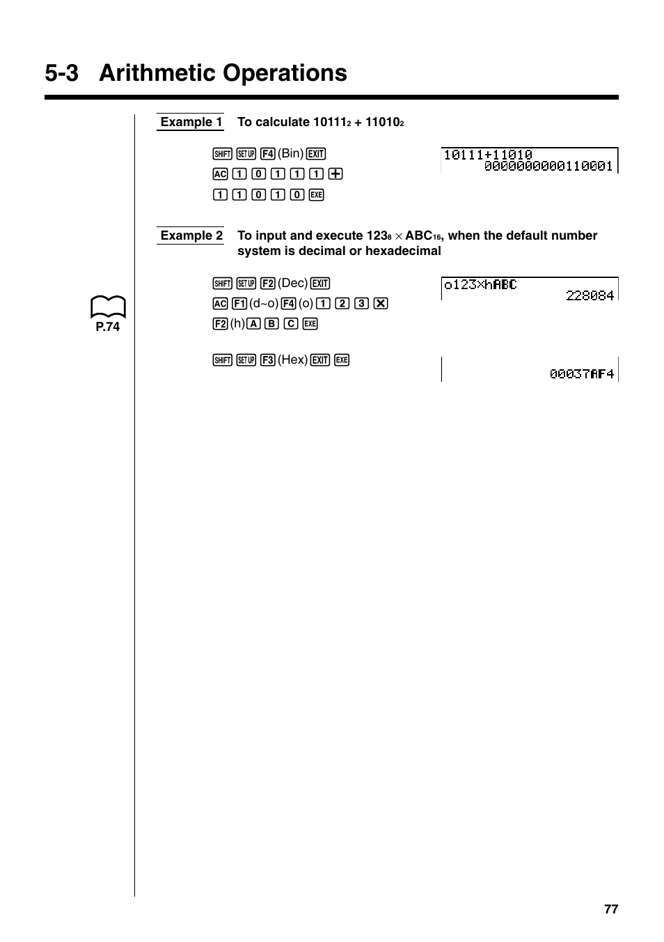 3 arithmetic operations | Casio fx-9750G PLUS User Manual | Page 105 / 486