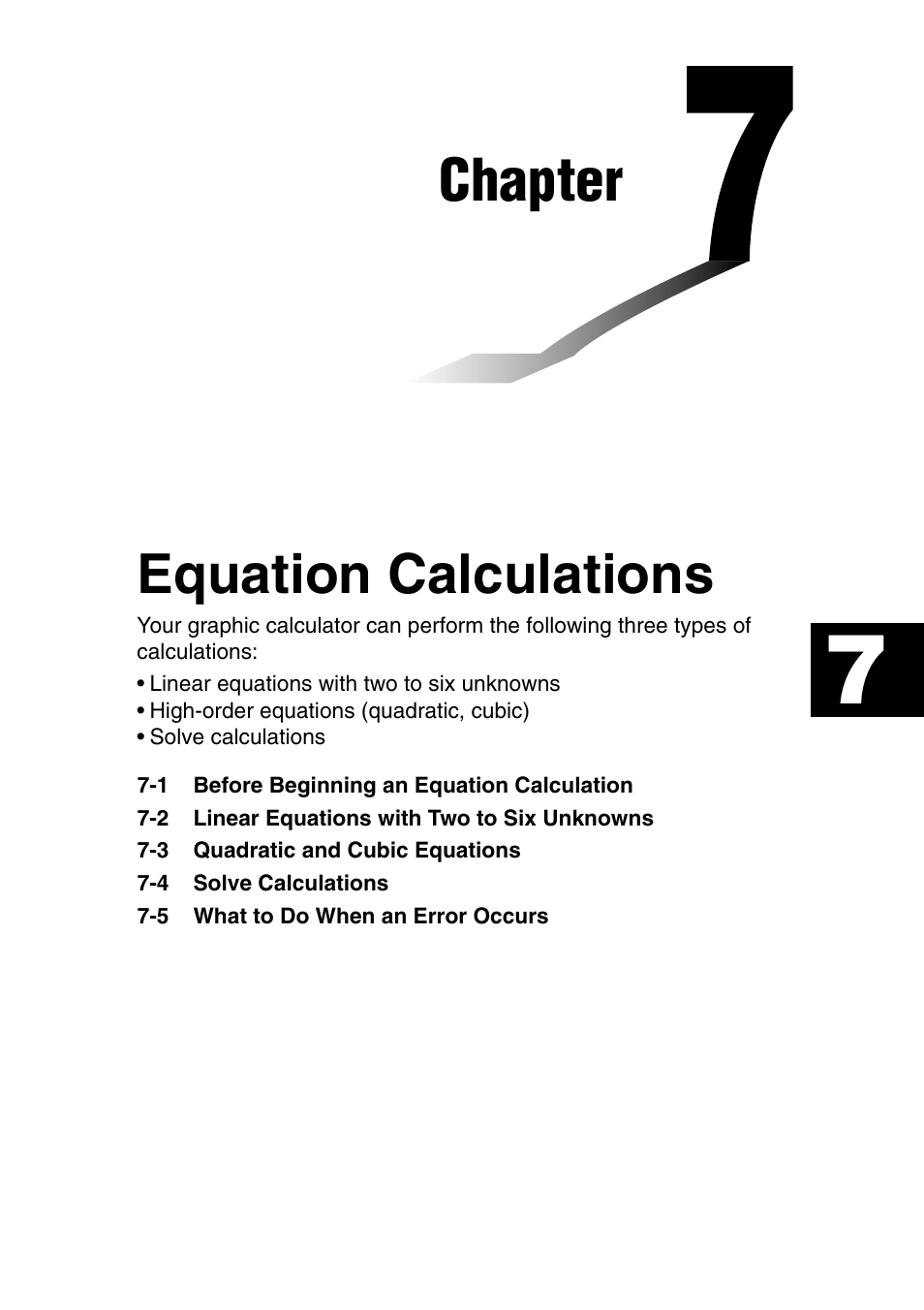 Chapter, Equation calculations | Casio fx-9750G PLUS User Manual | Page 127 / 486