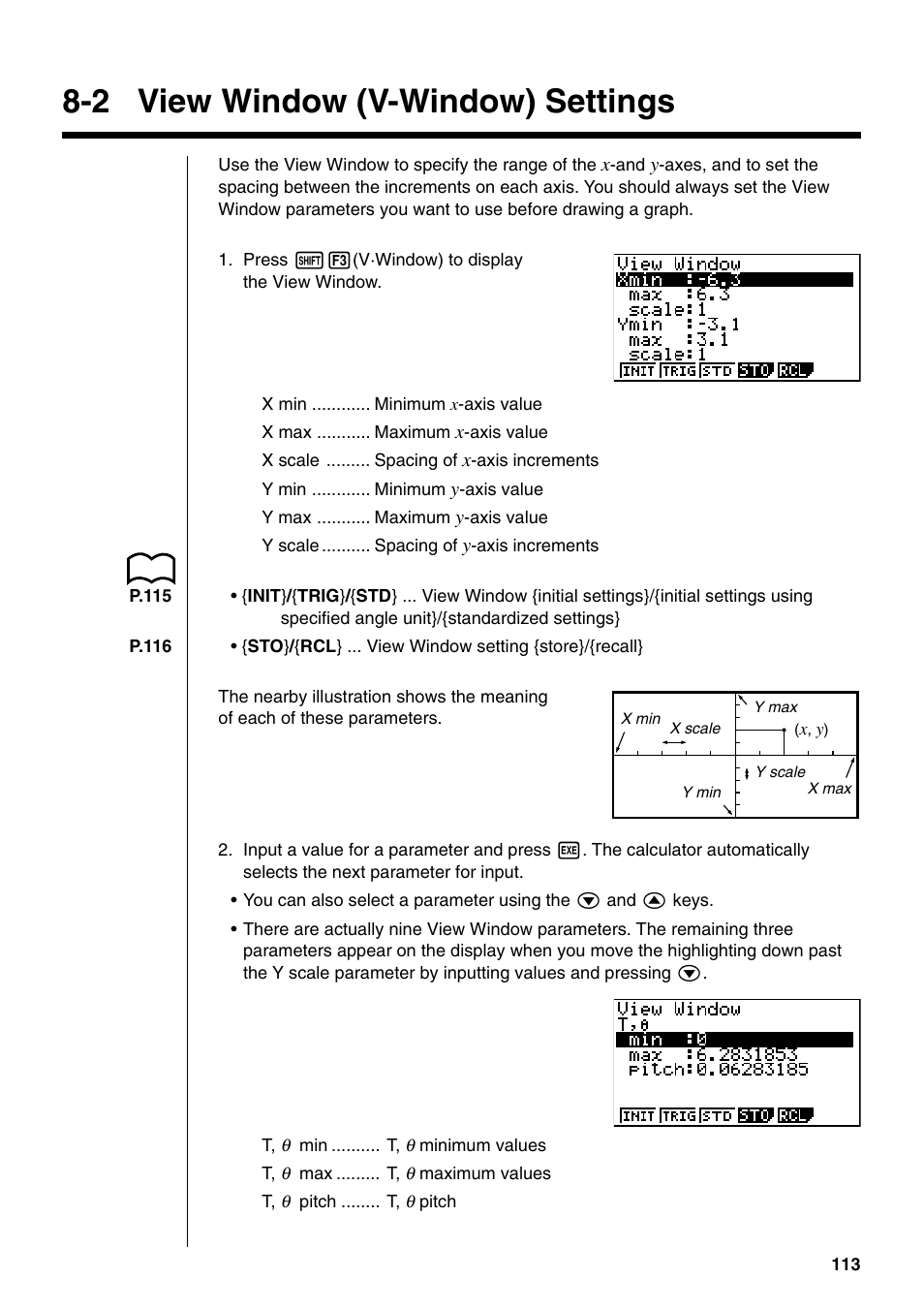 2 view window (v-window) settings | Casio fx-9750G PLUS User Manual | Page 141 / 486