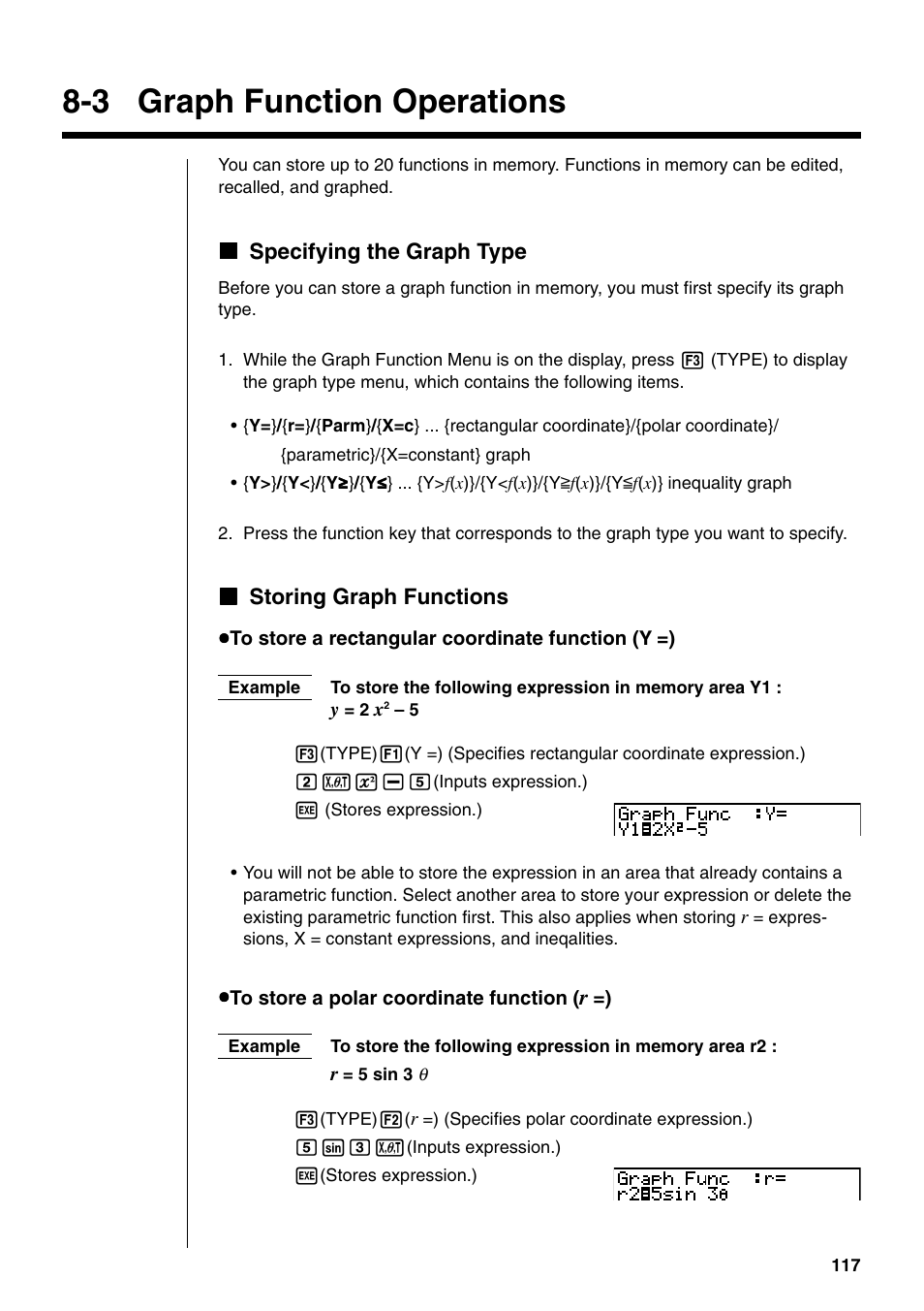 3 graph function operations | Casio fx-9750G PLUS User Manual | Page 145 / 486