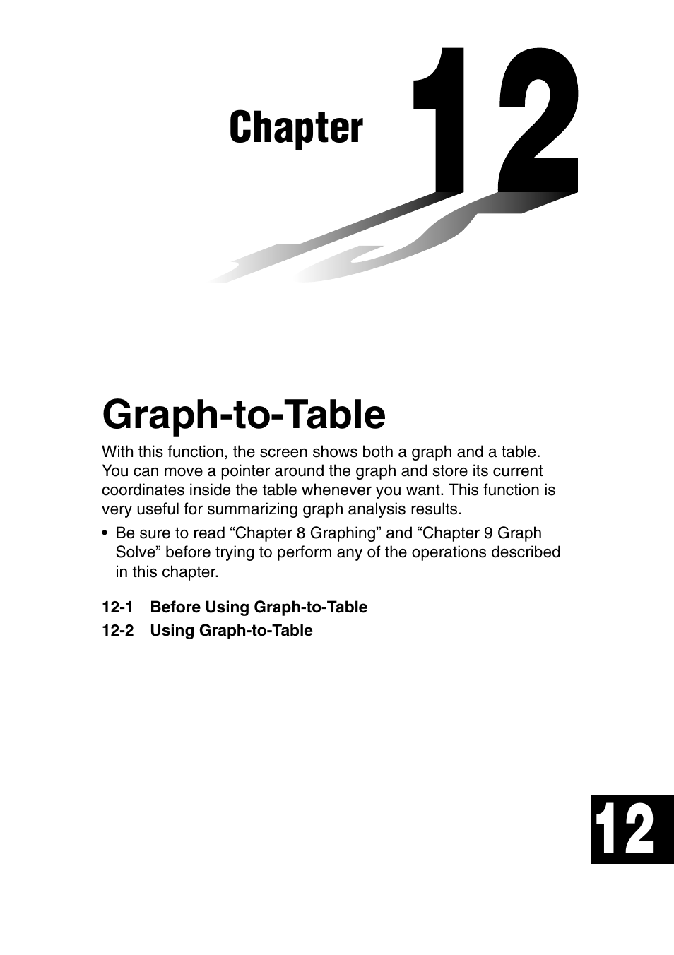 Chapter, Graph-to-table | Casio fx-9750G PLUS User Manual | Page 203 / 486