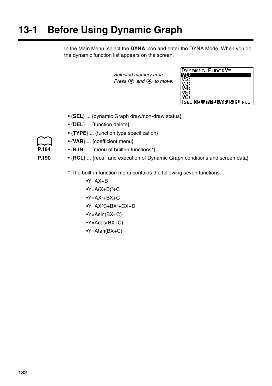 1 before using dynamic graph | Casio fx-9750G PLUS User Manual | Page 210 / 486