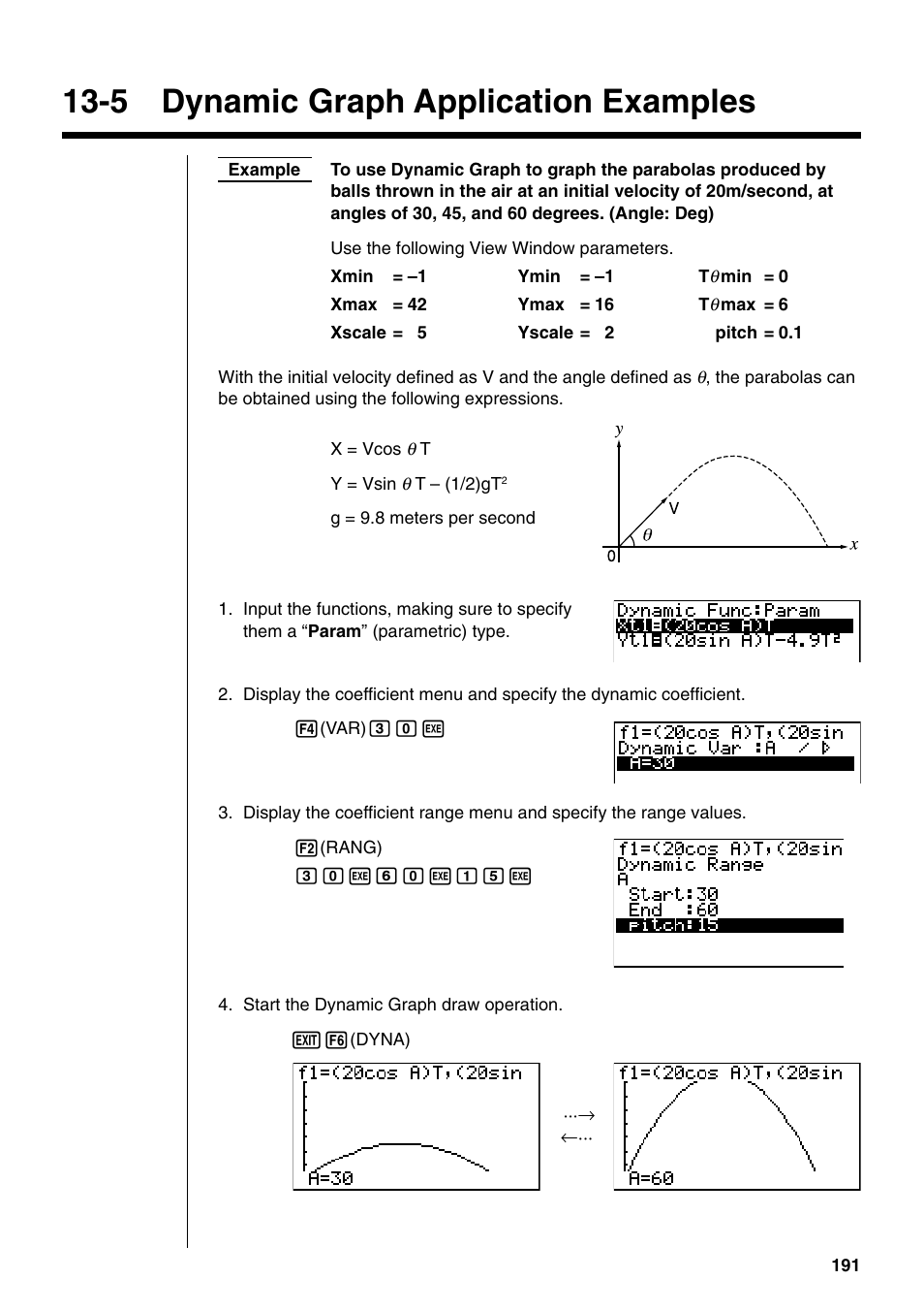 5 dynamic graph application examples | Casio fx-9750G PLUS User Manual | Page 219 / 486