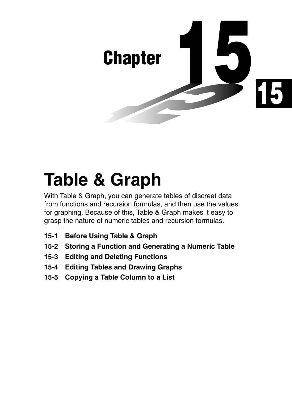 Chapter, Table & graph | Casio fx-9750G PLUS User Manual | Page 233 / 486