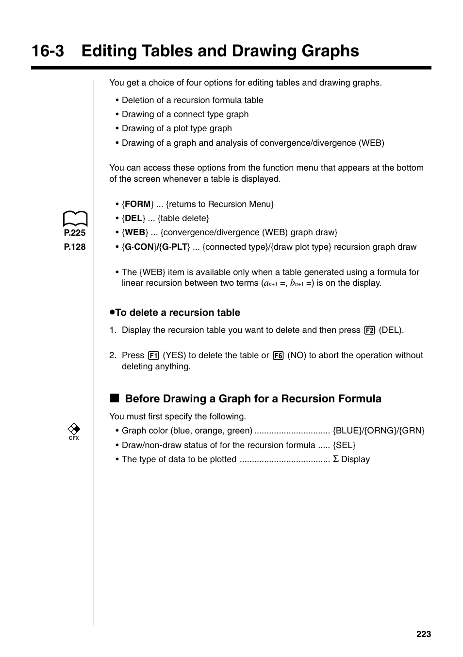 3 editing tables and drawing graphs, Kbefore drawing a graph for a recursion formula | Casio fx-9750G PLUS User Manual | Page 251 / 486