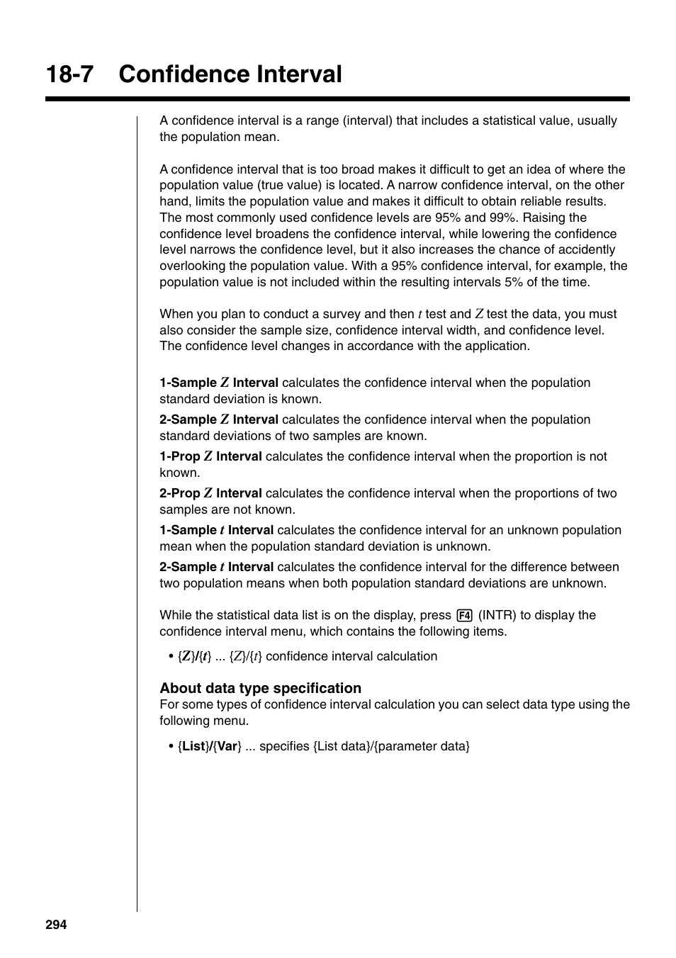 7 confidence interval | Casio fx-9750G PLUS User Manual | Page 322 / 486