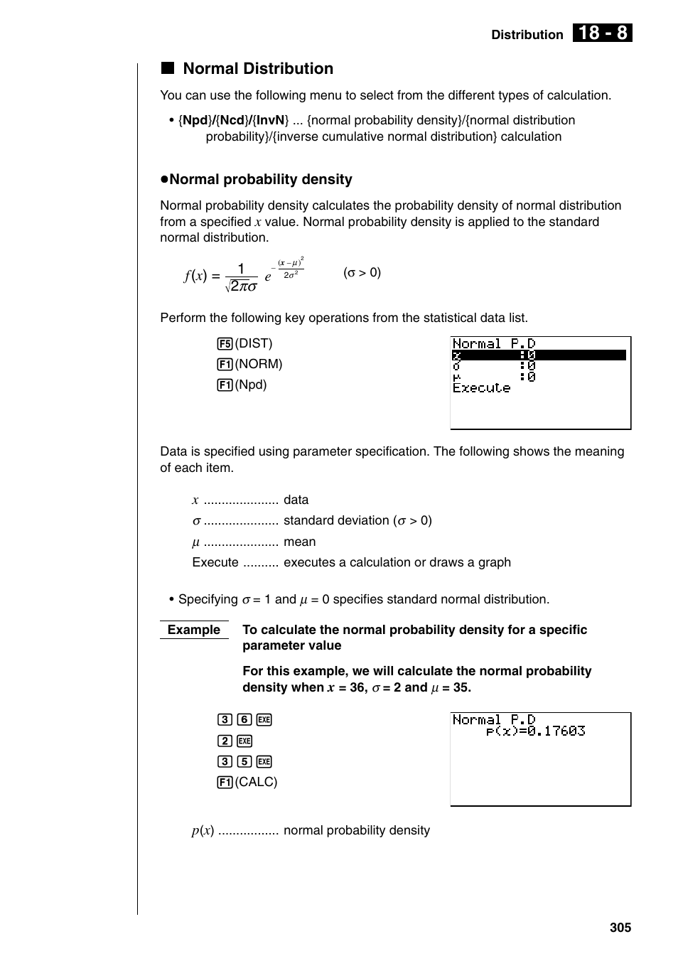 Knormal distribution | Casio fx-9750G PLUS User Manual | Page 333 / 486