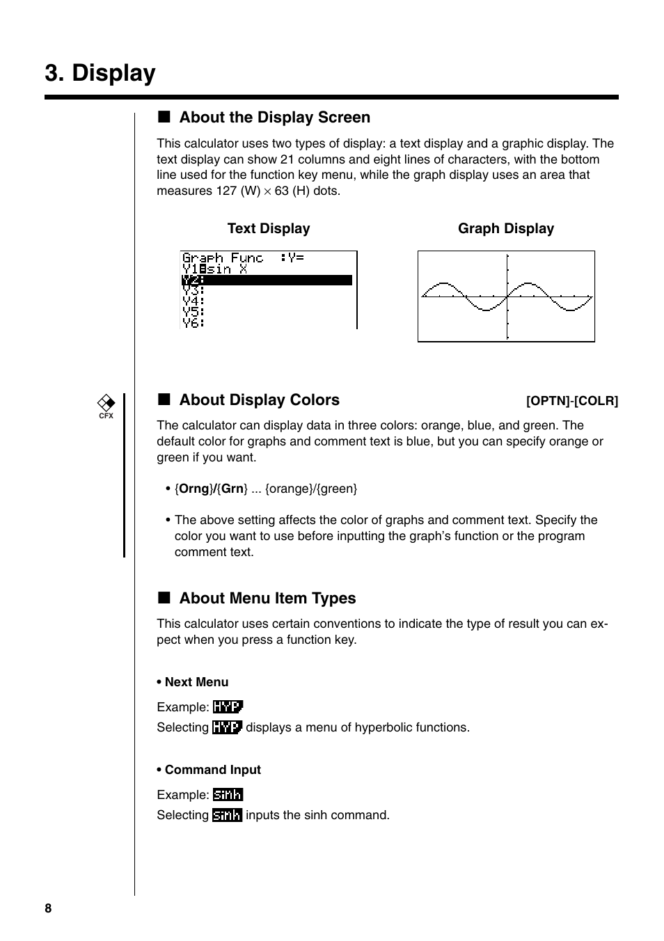 Display | Casio fx-9750G PLUS User Manual | Page 36 / 486