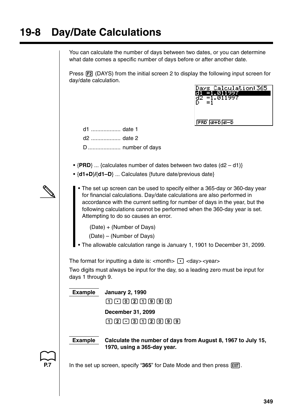 8 day/date calculations | Casio fx-9750G PLUS User Manual | Page 377 / 486